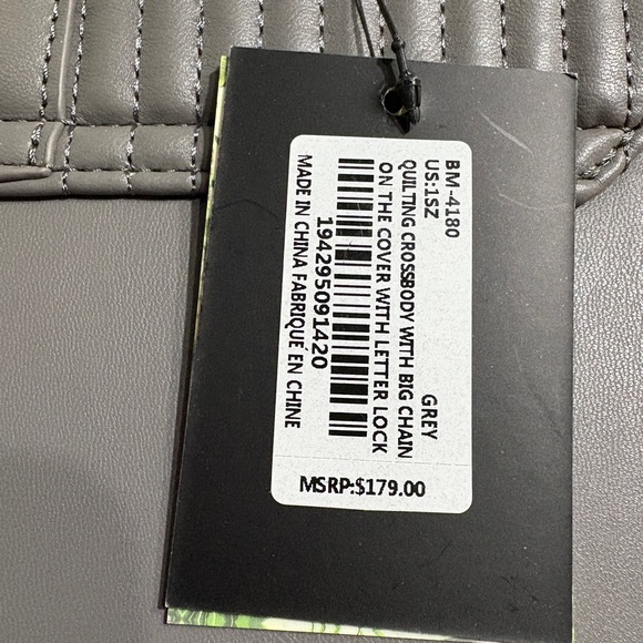 Badgley Mischka Gray Quilted Handbag/Crossbody - Picture 4 of 5